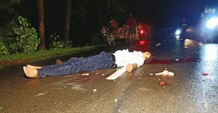 সাপাহারে কার্গোর চাপায় মোটরসাইকেল চালক নিহত