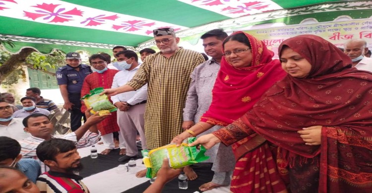 গোদাগাড়ীতে কৃষকদের মাঝে বিনামূল্যে সার ও বীজ বিতরণ