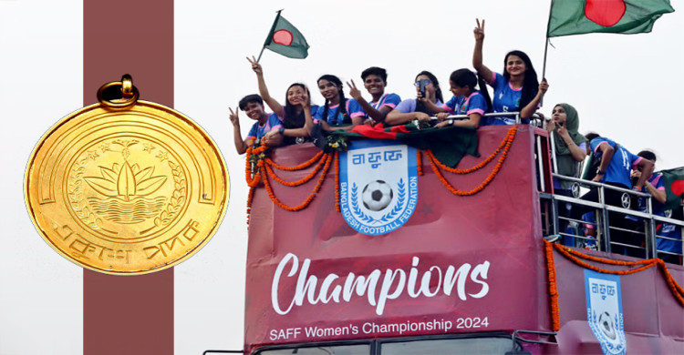 ১৪ ব্যক্তির সঙ্গে সাফজয়ী নারী ফুটবল দল পাচ্ছে একুশে পদক