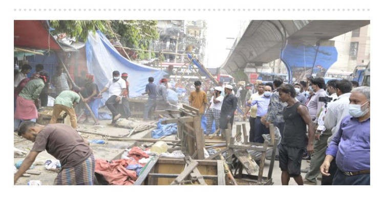 গুলিস্তানে উচ্ছেদ অভিযান চালাল ডিএসসিসি